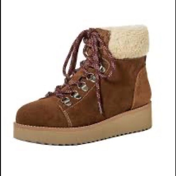 SAM EDELMAN Suede Franc Ankle Shearling Warm Boots Toffee Brown 5.5 Medium NWT - Picture 8 of 8